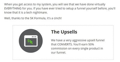 $5k formula aggressive upsells