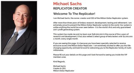 million dollar replicator michael sachs