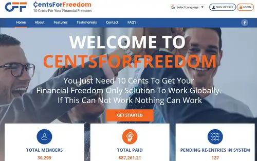 cents for freedom home page