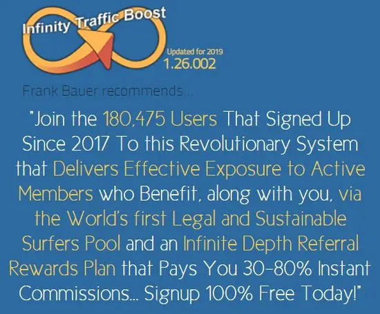 infinity traffic boost home page