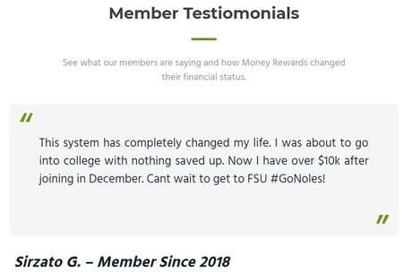 moneyrewards fake testimonial