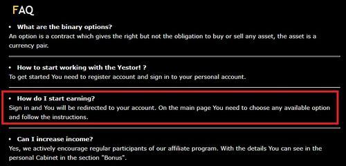 yestor faq how to earn