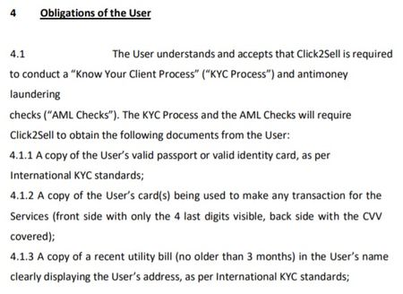 click2sell kyc documents