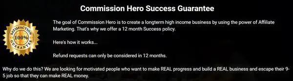 commission hero refund policy