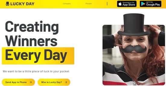 lucky day app home page