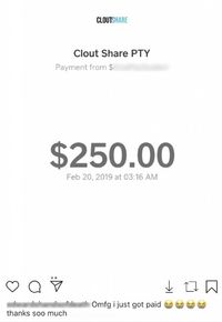 clout share payment proof