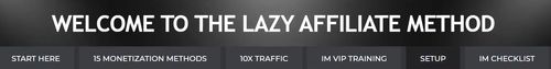 lazy affiliate method dashboard