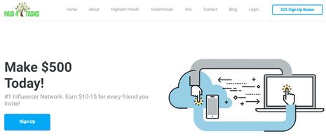 paid4tasks home page