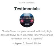 paid4tasks testimonial