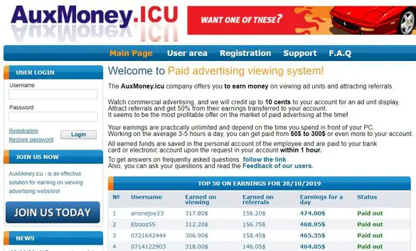 auxmoney home page