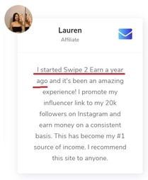 swipe2earn fake testimonial