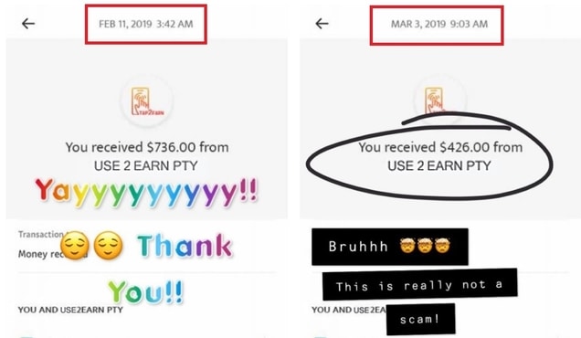 use2earn fake payment proof