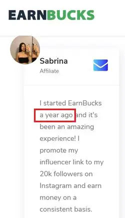 earnbucks fake testimonials