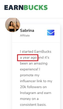 earnbucks fake testimonials