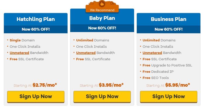 hostgator plans