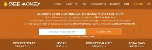 beemoney home page