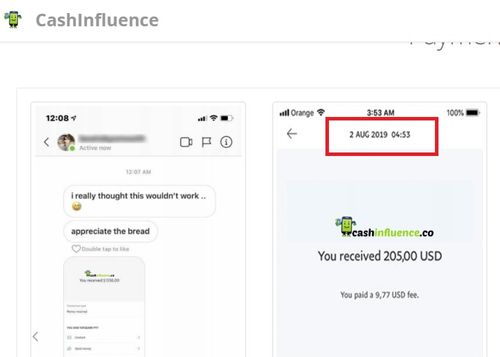 cashinfluence payment proof