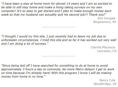 paid surveys at home testimonials