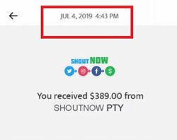 shoutnow fake payment