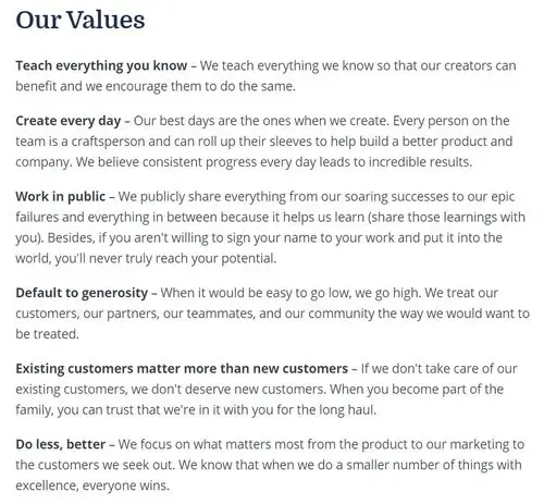 convertkit values